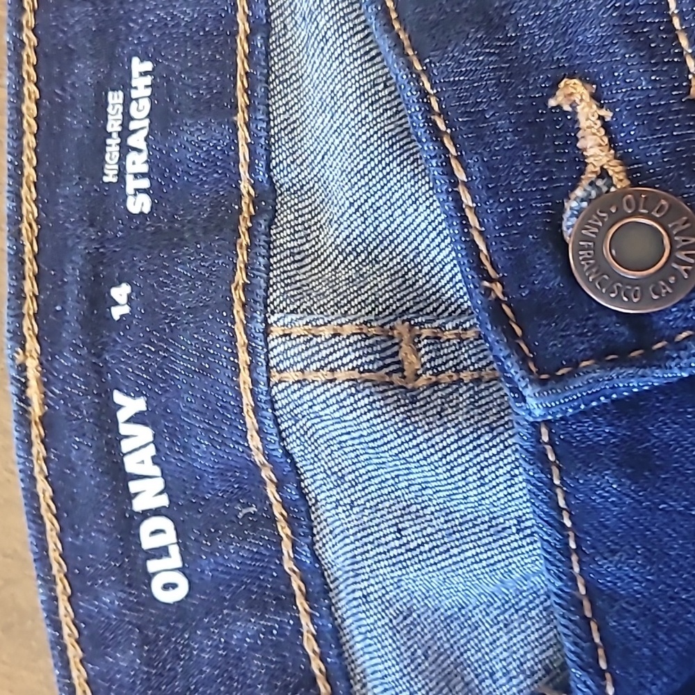 Old Navy High Rise Straight Leg Jeans Women's Size 14 Casual Denim - Picture 3 of 13
